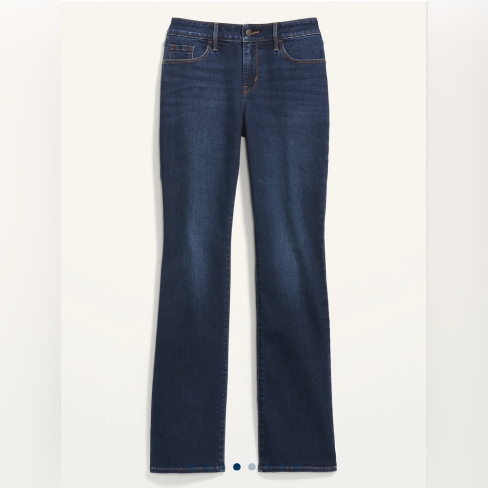 Old Navy + Mid-Rise Kicker Boot-Cut Jeans + Women’s Sz 8 Short + Dark Wash + EUC